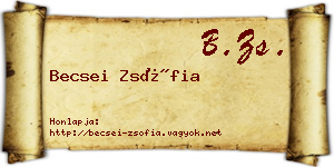 Becsei Zsófia névjegykártya